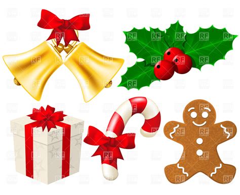 Christmas decoration evergreen garland swags and design elements clipart with red ribbons and red bows. . Festive pictures clip art